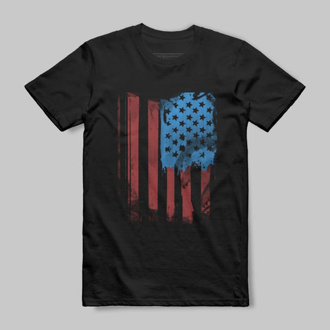 Distressed American Flag Graphic Print T-shirt