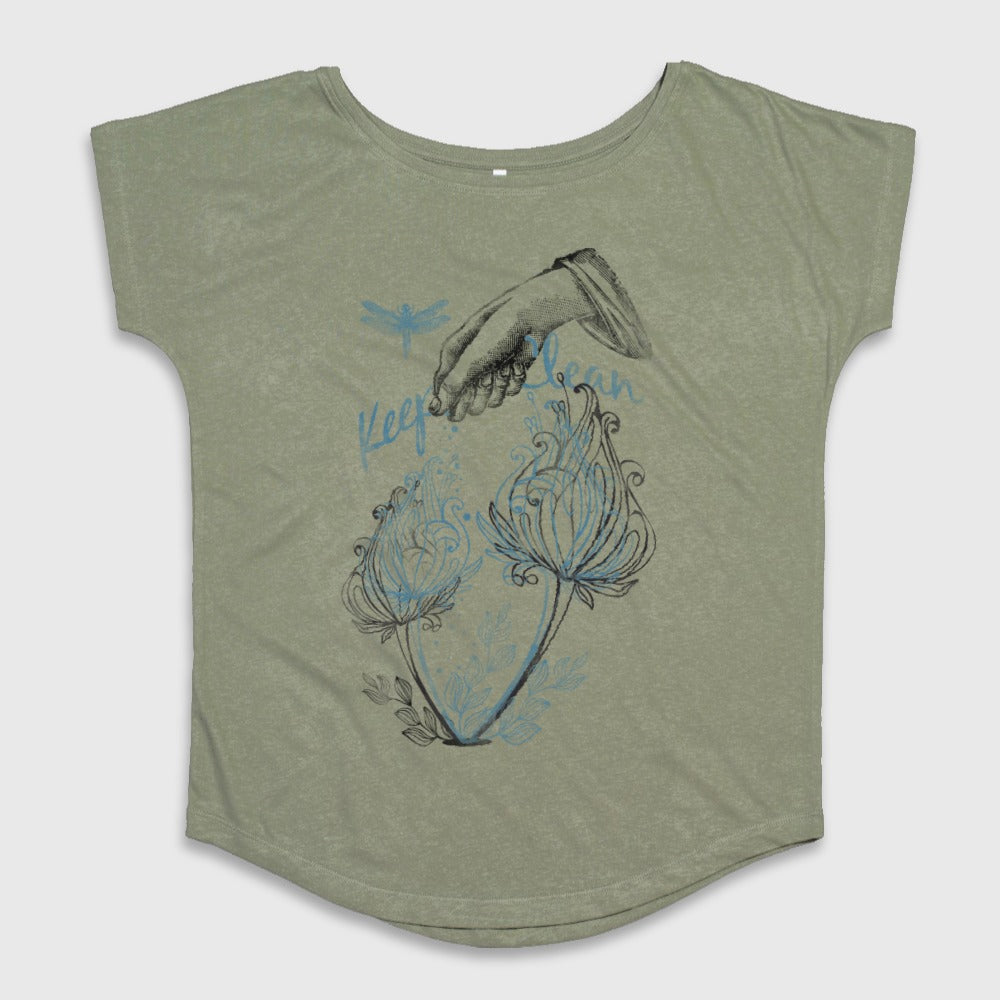 Keep Hands Clean Dragonfly Floral Artwork Shirt
