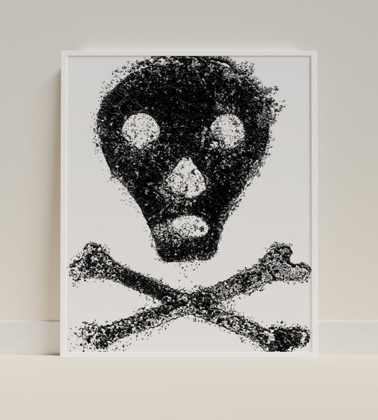Grunge Skull and Crossbones Art Print Poster