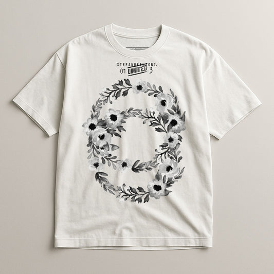 Floral Wreath Design Graphic Unisex Shirt Casual
