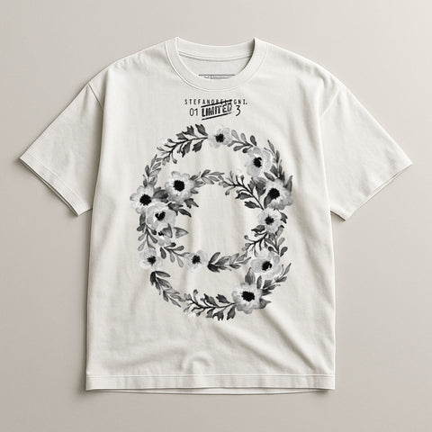 Floral Wreath Design Graphic Unisex Shirt Casual