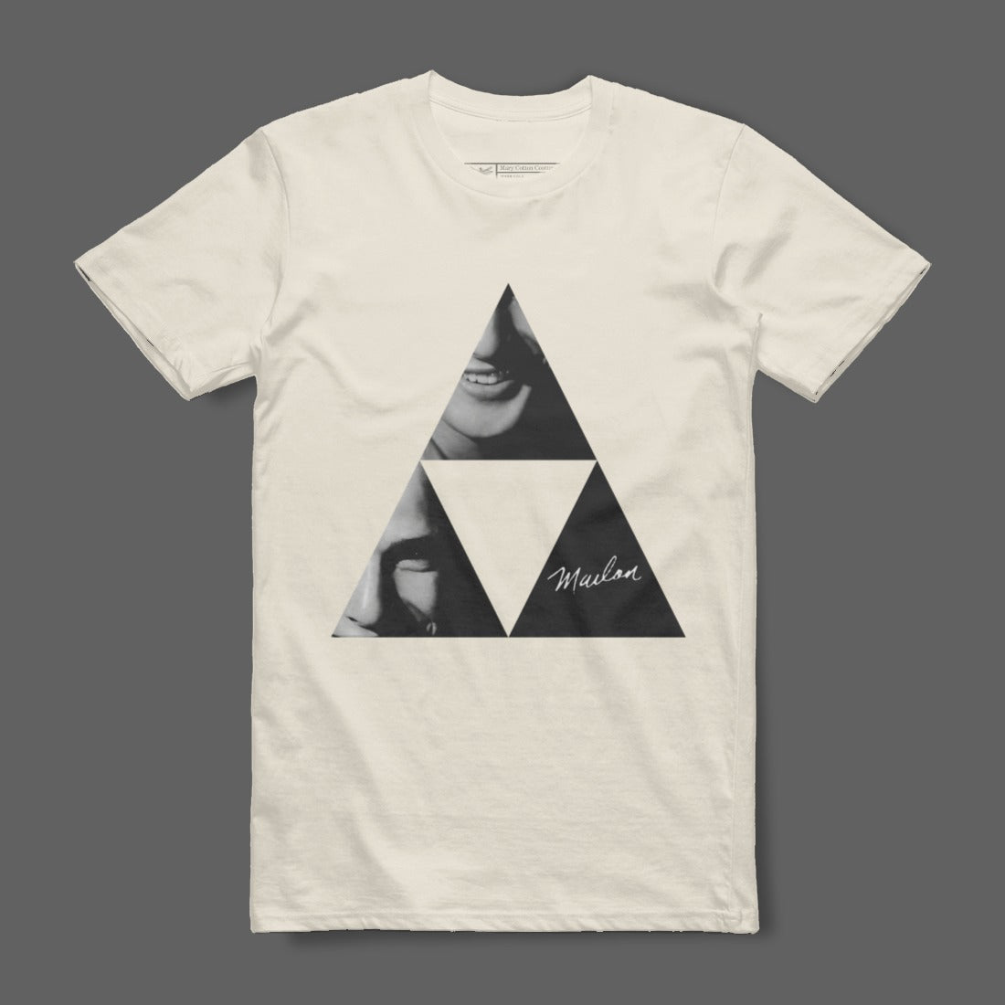 Black and White Triangle Graphic Tee with Signature Design