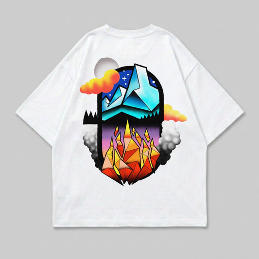 Geometric Mountain Fire Crystal Night Sky Artwork product type