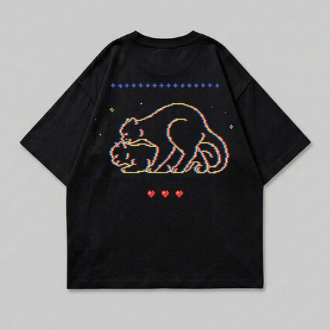 Pixelated Feline Gaming Glitch Hearts Retro Design product type