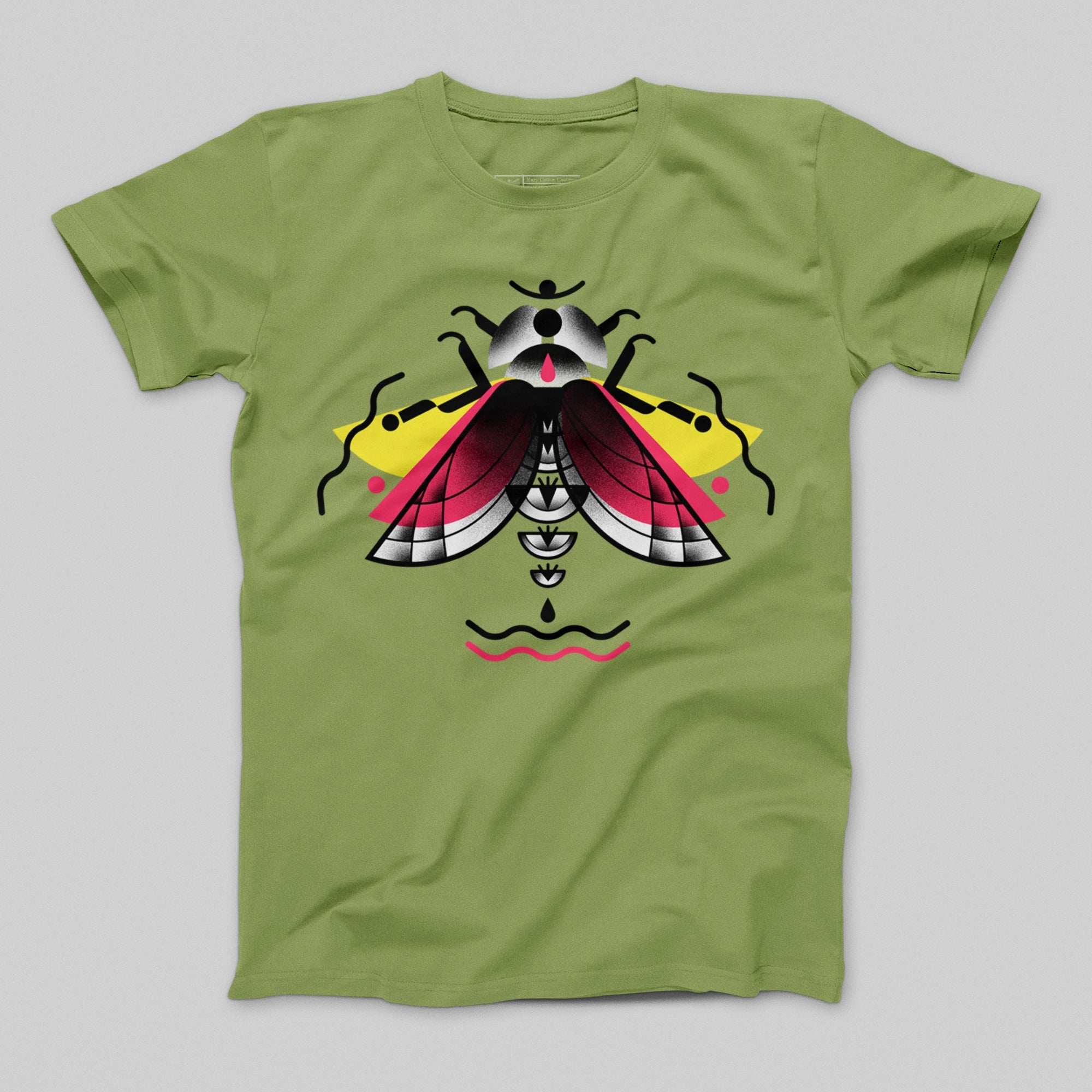 Artistic Geometric Insect Graphic T-Shirt Design