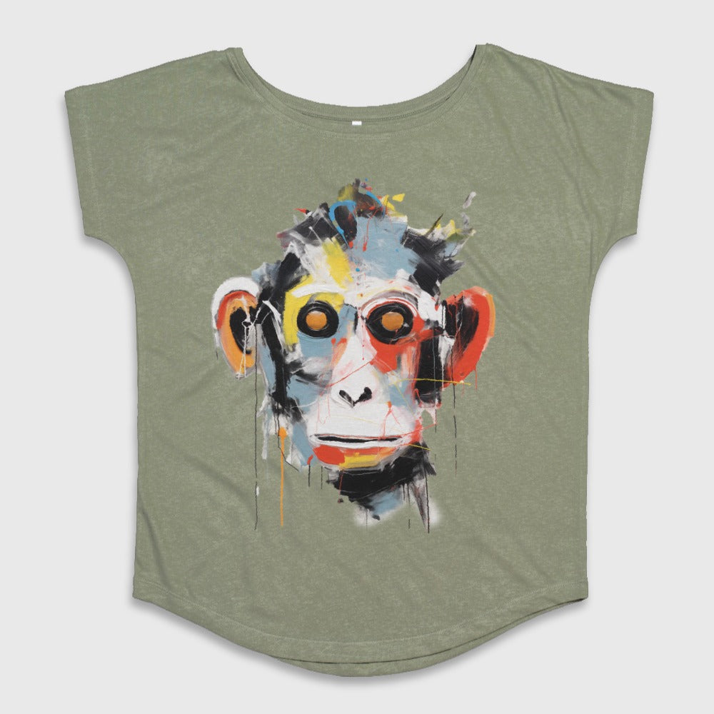 Colorful Abstract Monkey Face Graphic Tee Product