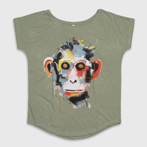 Colorful Abstract Monkey Face Graphic Tee Product