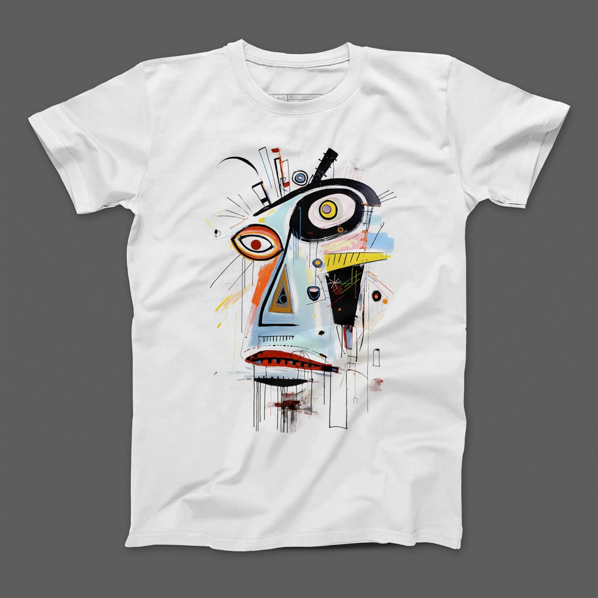 Vibrant Abstract Face Artistic Graphic T-Shirt Product