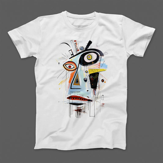 Vibrant Abstract Face Artistic Graphic T-Shirt Product