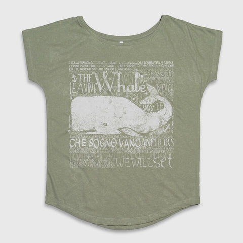 Vintage Green Whale Graphic Short Sleeve T-Shirt