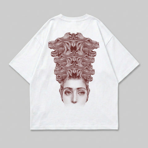 Powerful Female Face Wolf Head Artwork Print product type