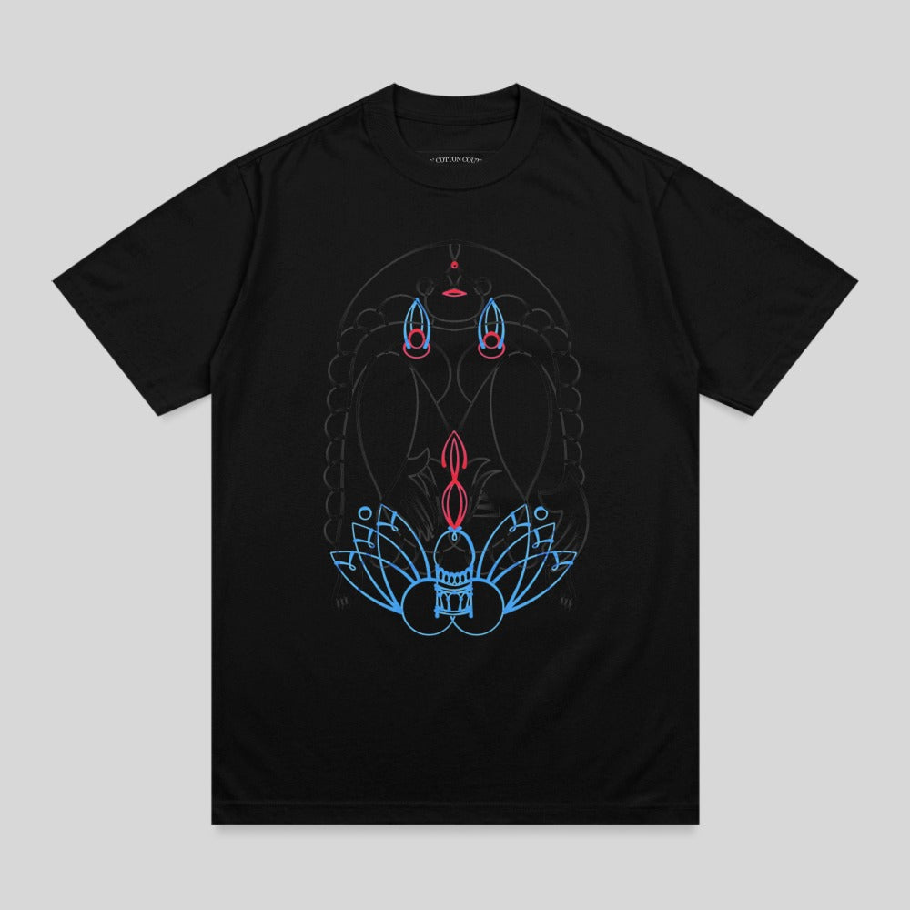 Mystical Neon Deity Outline Black Garment Lotus product type