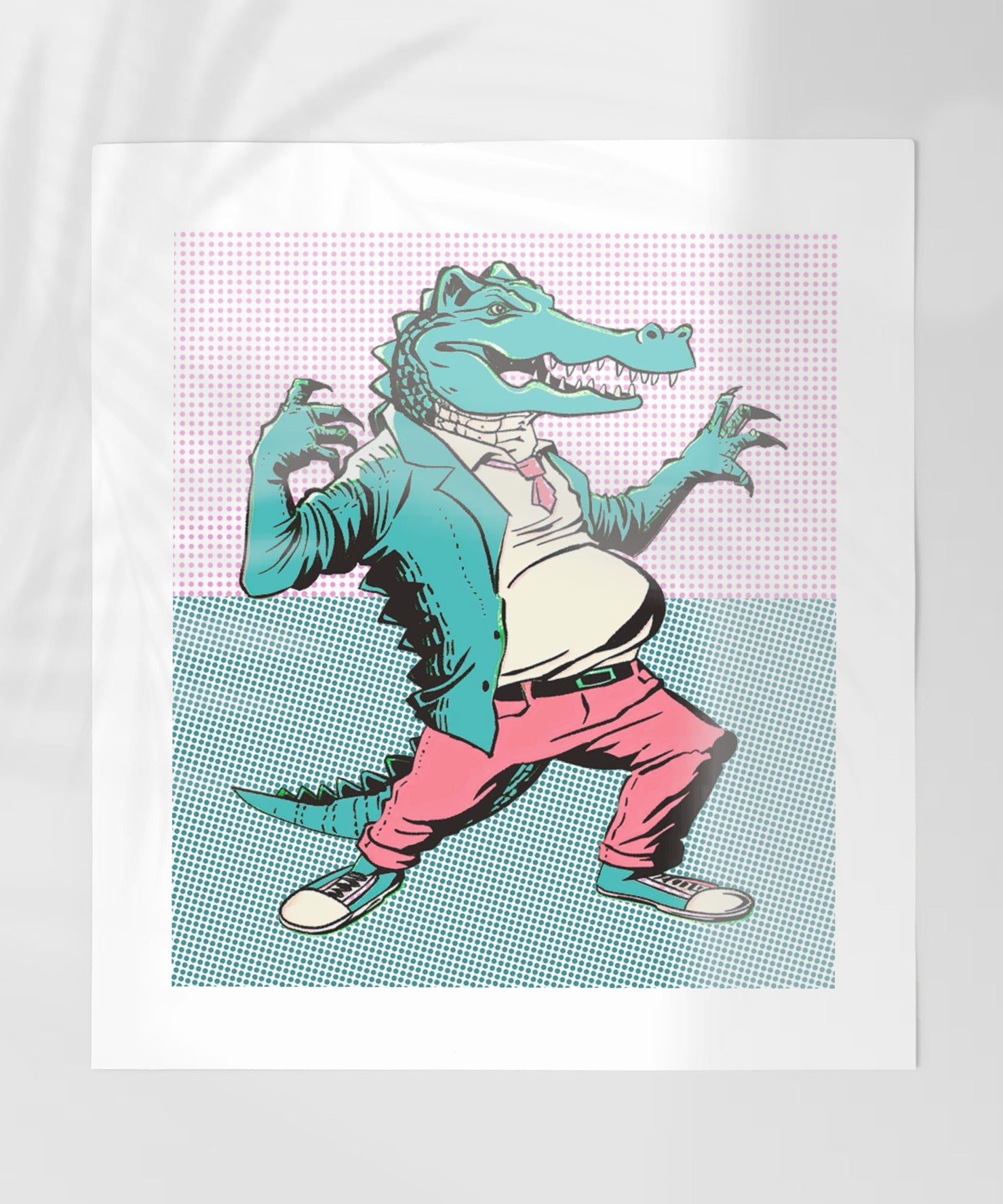 Retro Fun Alligator in Stylish Attire art print