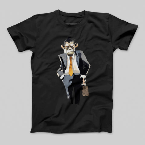 Stylish Monkey in Suit Graphic Tee Shirt Fashion Product