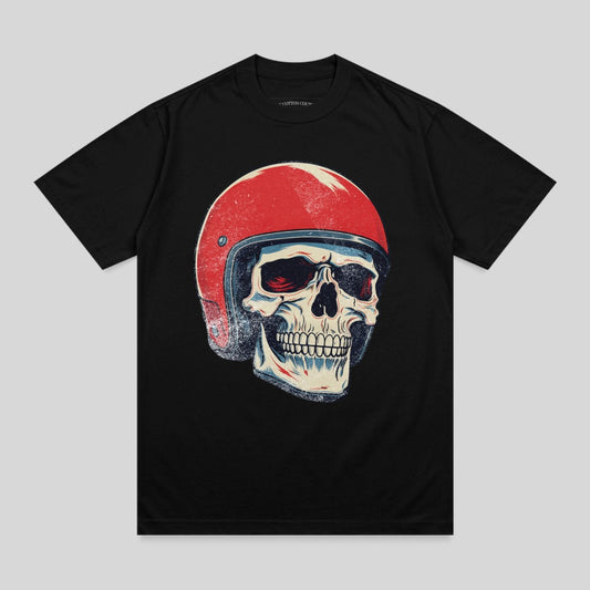 Distressed Skull Red Helmet Vintage Style Graphic product type