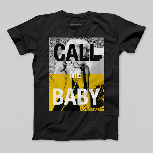CALL ME BABY Graphic Black Short Sleeve T-Shirt