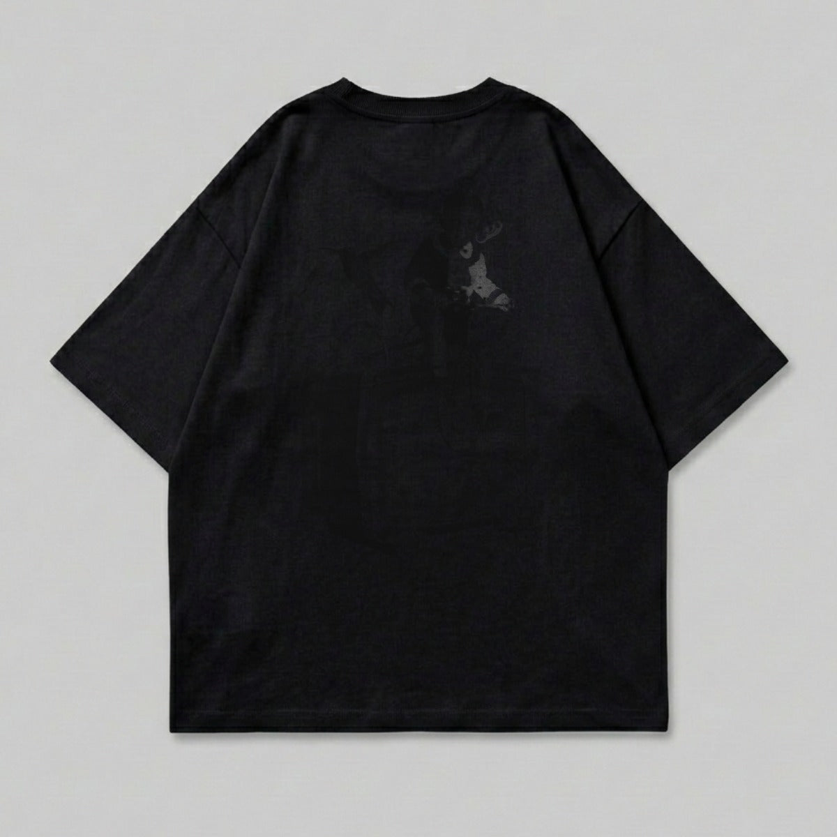 Black T-shirt Back Dark Subtle Graphic Print product type