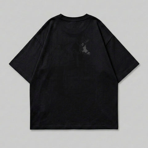 Black T-shirt Back Dark Subtle Graphic Print product type