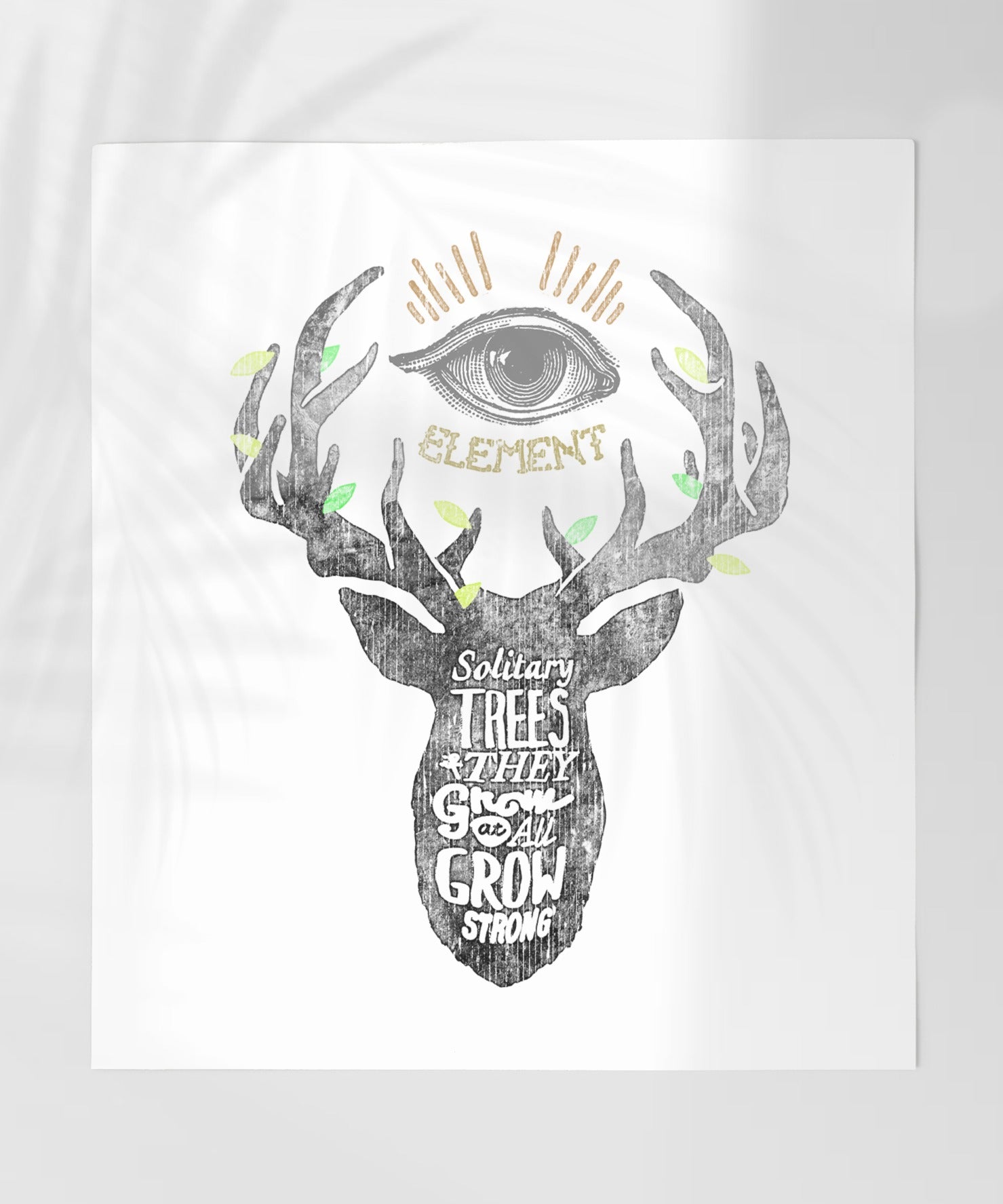 Solitary Trees Grow Strong Artistic Wall Decor Print
