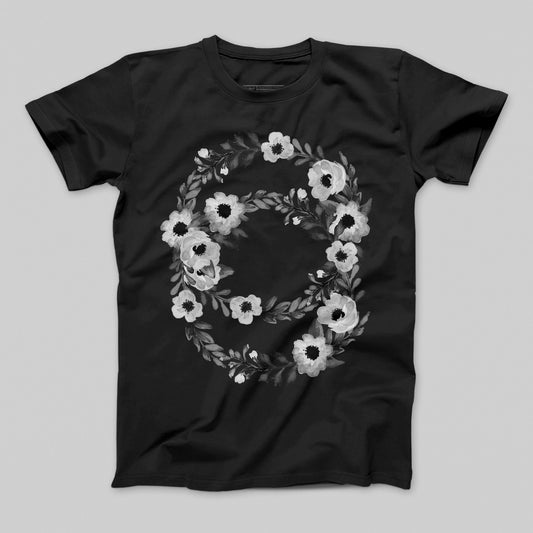 T-shirt donna boyfriend circle_flower