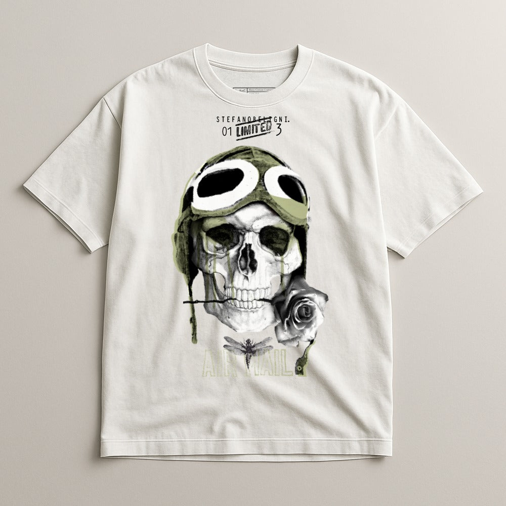 Skull with Goggles Graphic Design T-Shirt