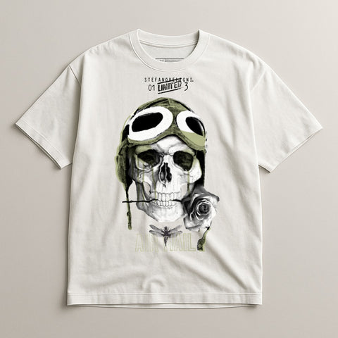 Skull with Goggles Graphic Design T-Shirt