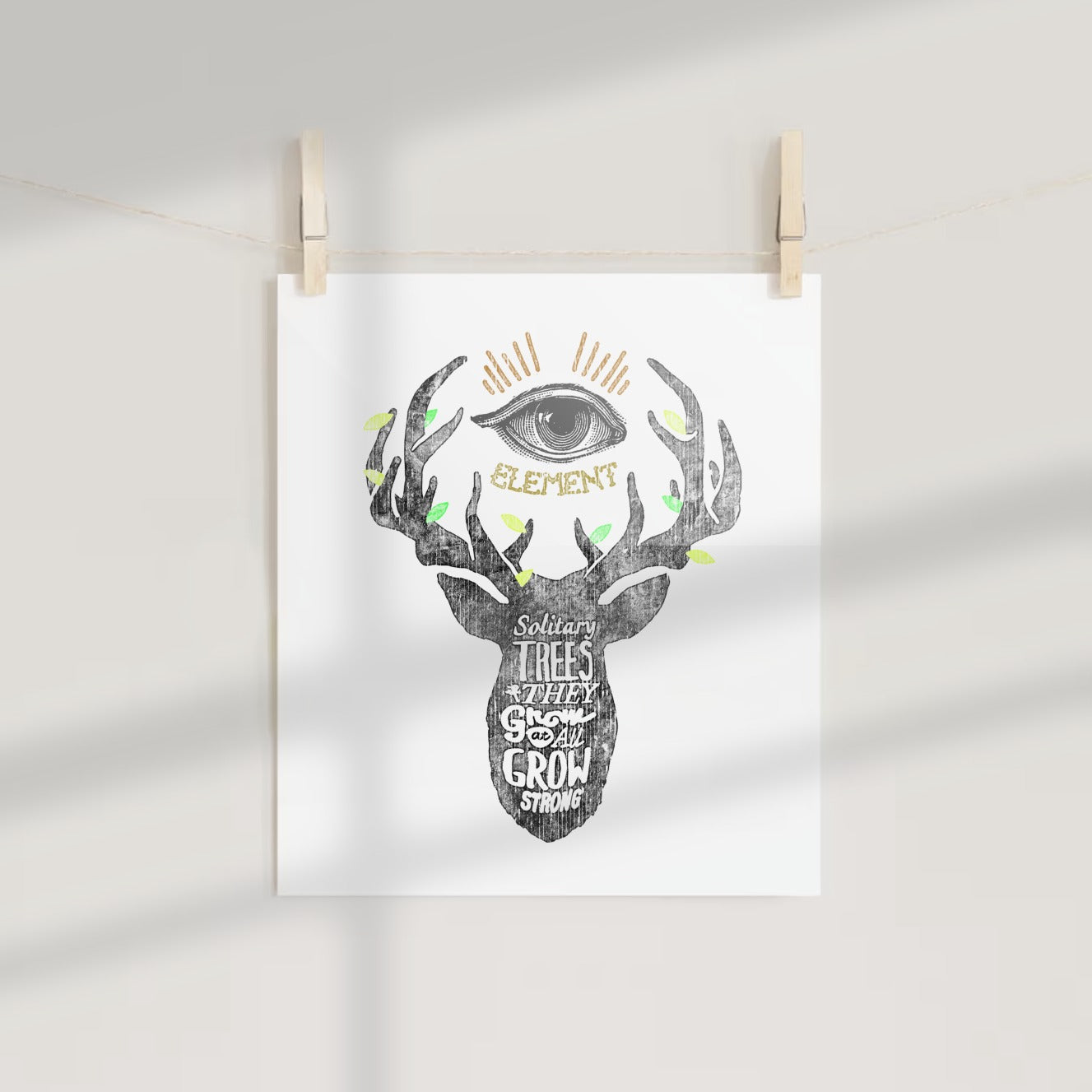Elements Solitary Trees Grow Strong Wall Art Print