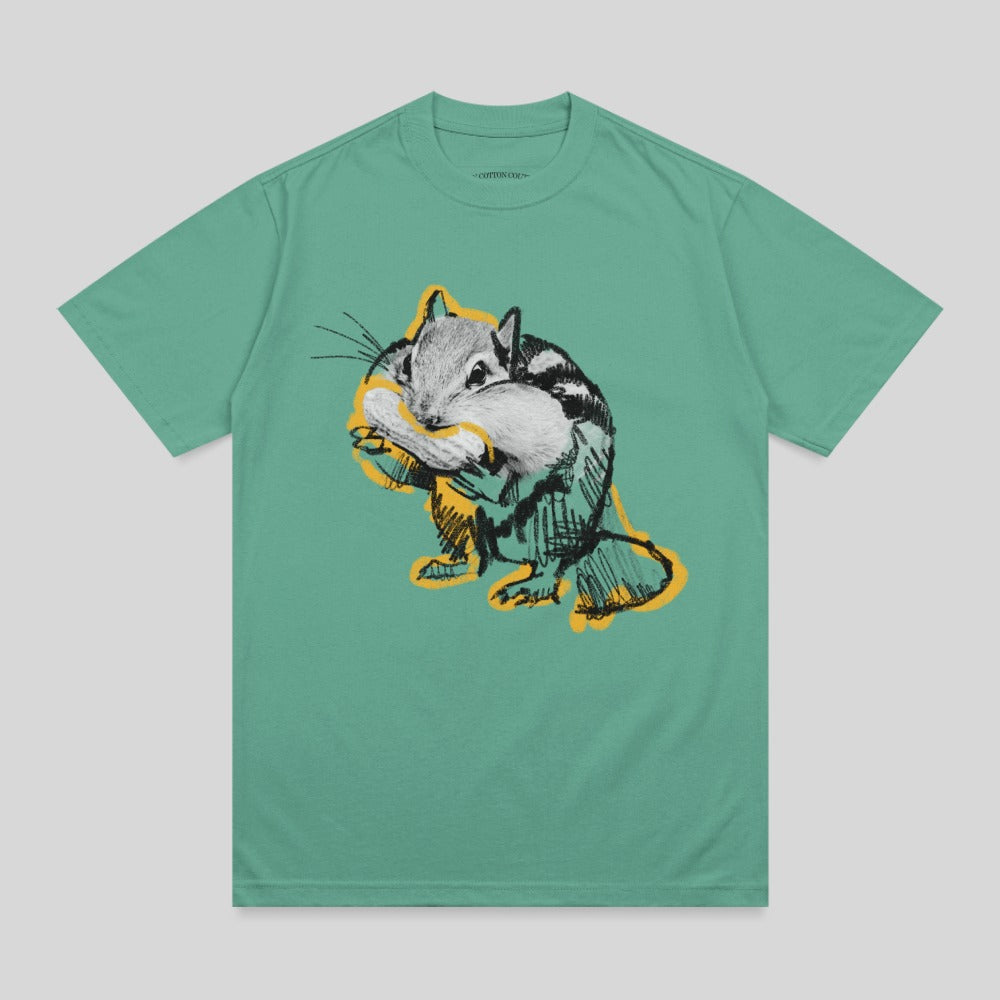 Cute Chipmunk Full Cheeks Green Animal Design product type