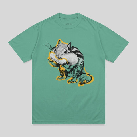 Cute Chipmunk Full Cheeks Green Animal Design product type
