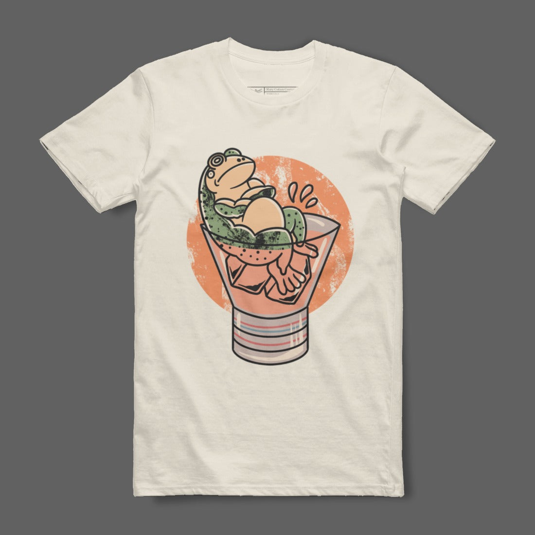 Relaxing Frog in Orange Circle Graphic T-Shirt