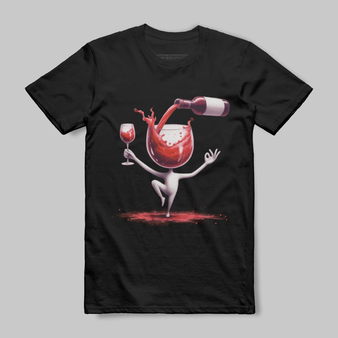 Dancing Wine Glass Pouring Fun Graphic T-Shirt