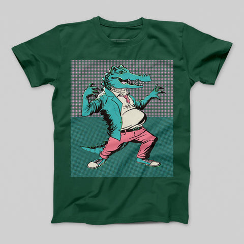 Stylish Alligator in Suit Graphic Tee Shirt Product