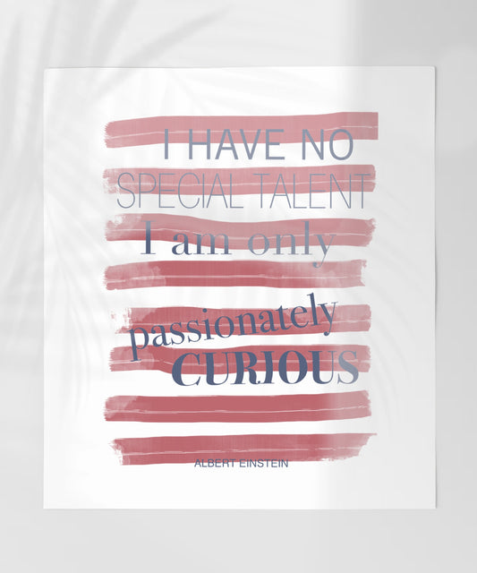 I Have No Special Talent Quote Wall Art Decor