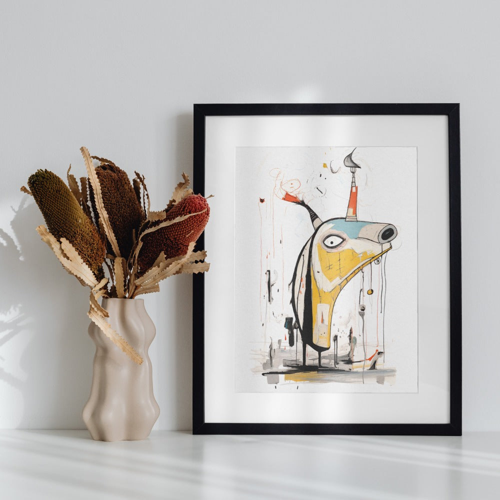 Abstract Animal Illustration Wall Art Framed Print