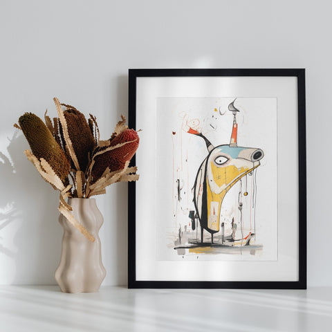 Abstract Animal Illustration Wall Art Framed Print
