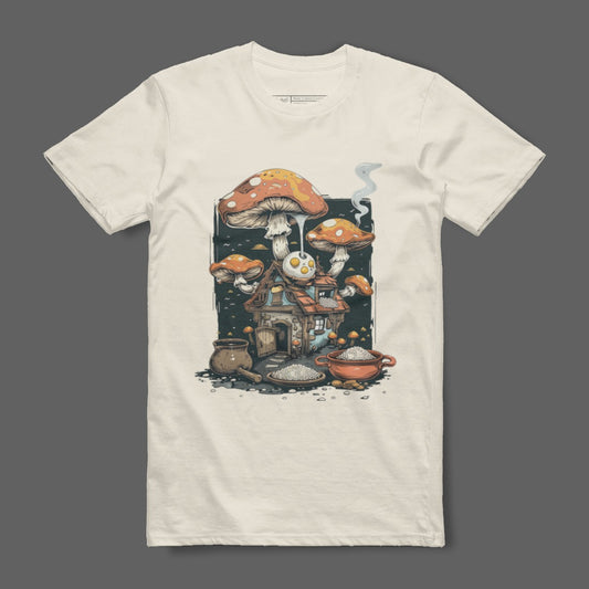 Enchanting Mushroom House Fantasy Graphic Unisex T-Shirt