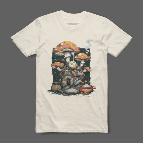 Enchanting Mushroom House Fantasy Graphic Unisex T-Shirt