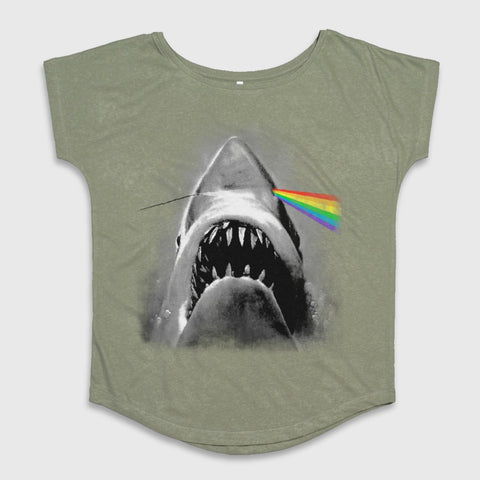 Shark with Rainbow Laser Eyes Graphic T-Shirt