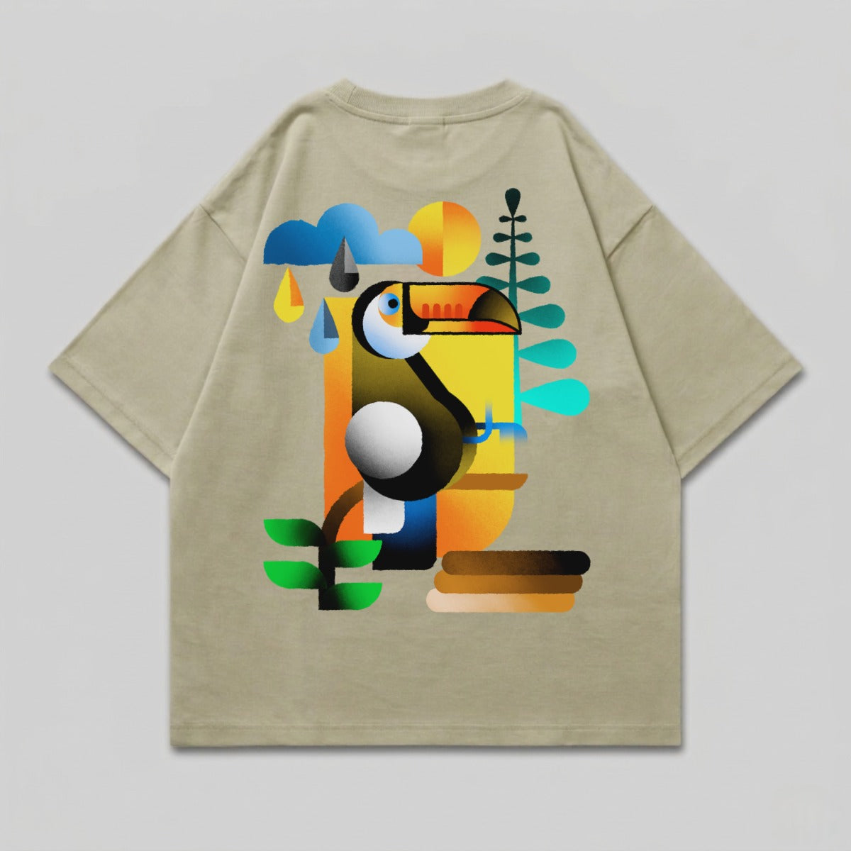 Abstract Toucan Geometric Tropical Shirt product type