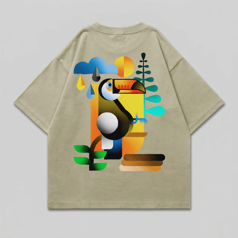 Abstract Toucan Geometric Tropical Shirt product type