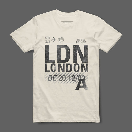 London Graphic Airplane First Class T-Shirt