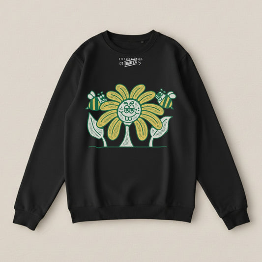 Limited 5 Funny Smiling Flower and Bees Sweater