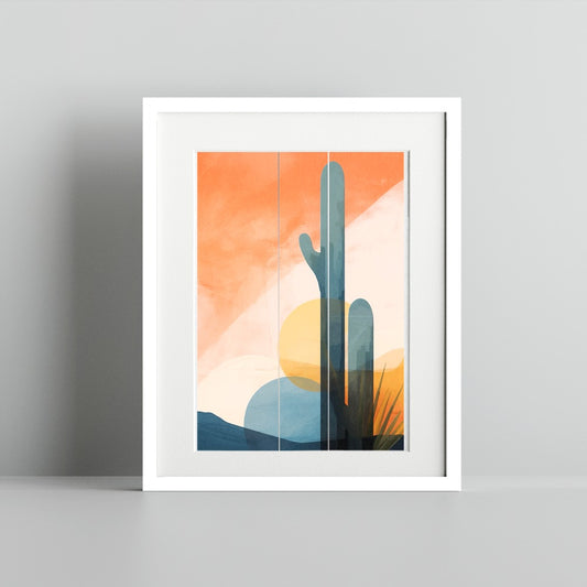 Desert Sunset Cactus Wall Art Print Product