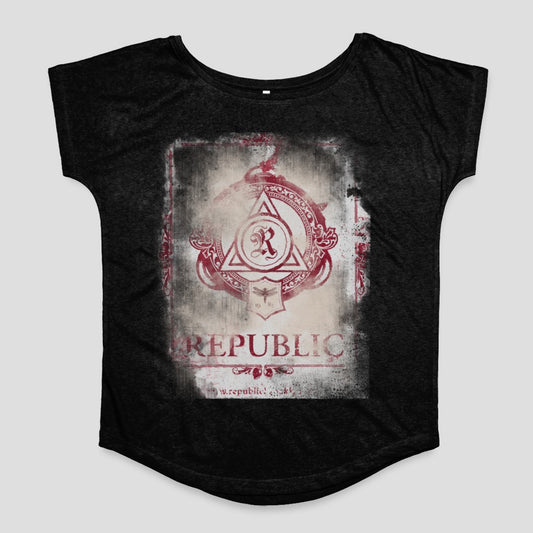 Stylish Black Graphic Republic Print T-Shirt