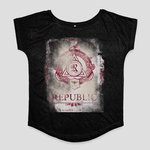 Stylish Black Graphic Republic Print T-Shirt