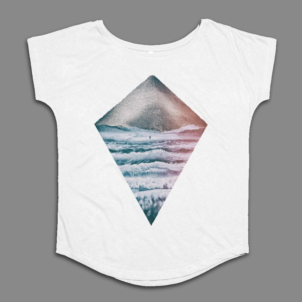 Abstract Mountain and Waves Graphic T-shirt