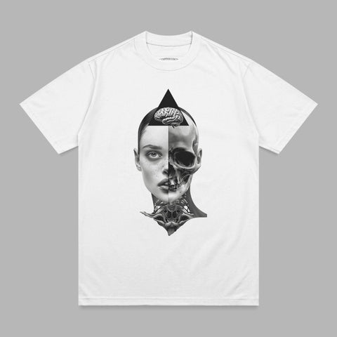 Cybernetic Human Skull Brain Triangle Art product type