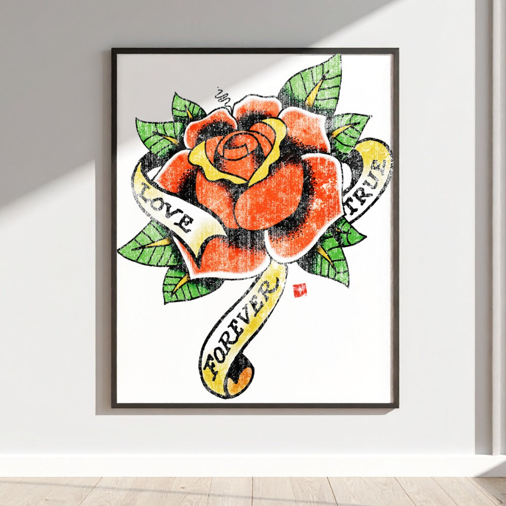 Love Forever True Rose Canvas Art Wall Decor