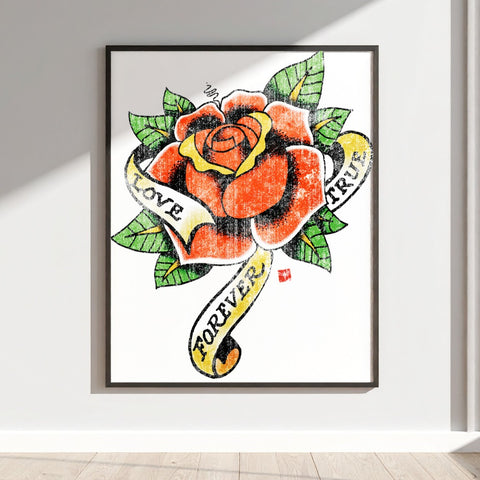 Love Forever True Rose Canvas Art Wall Decor