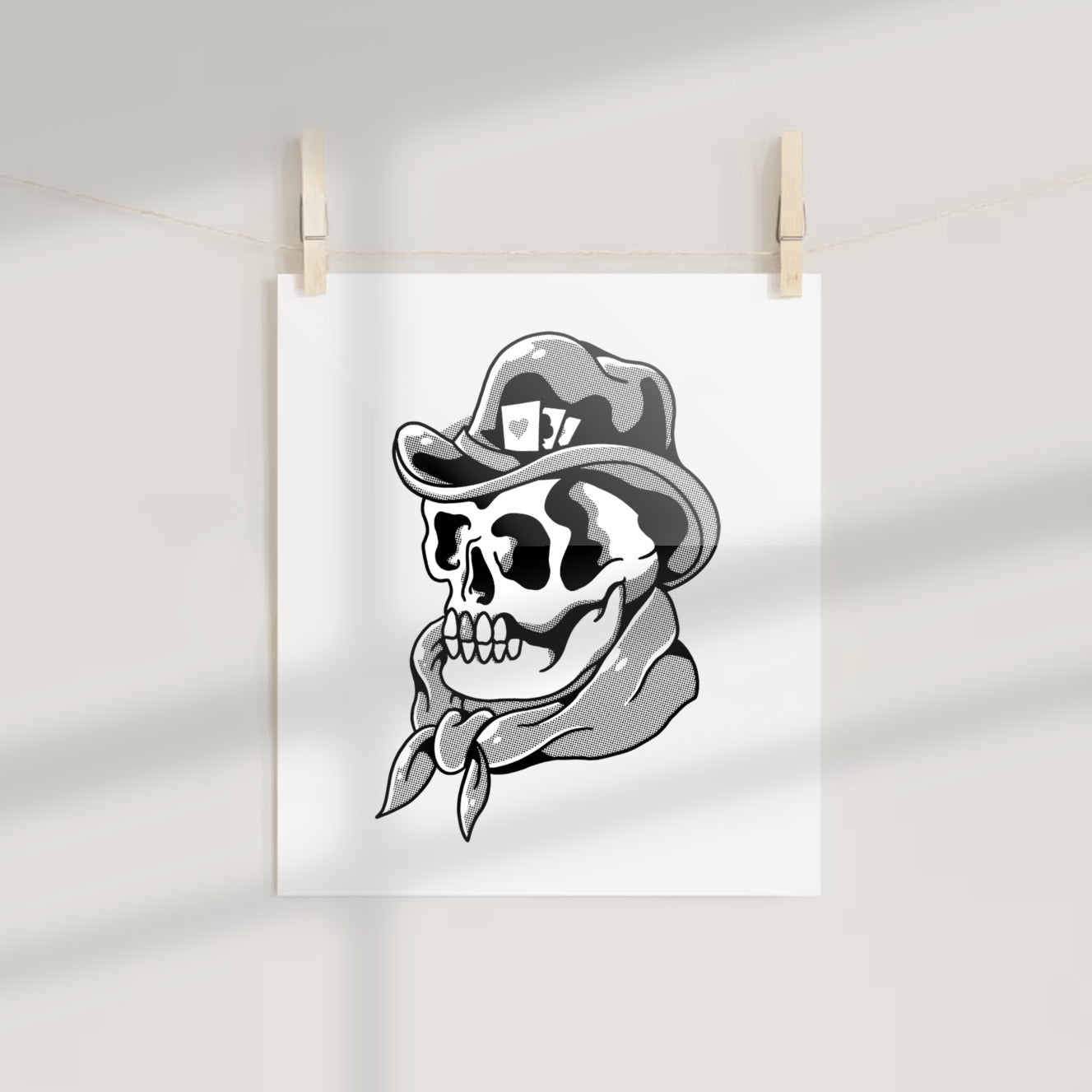 Cowboy Skull with Ace of Hearts Poster Product